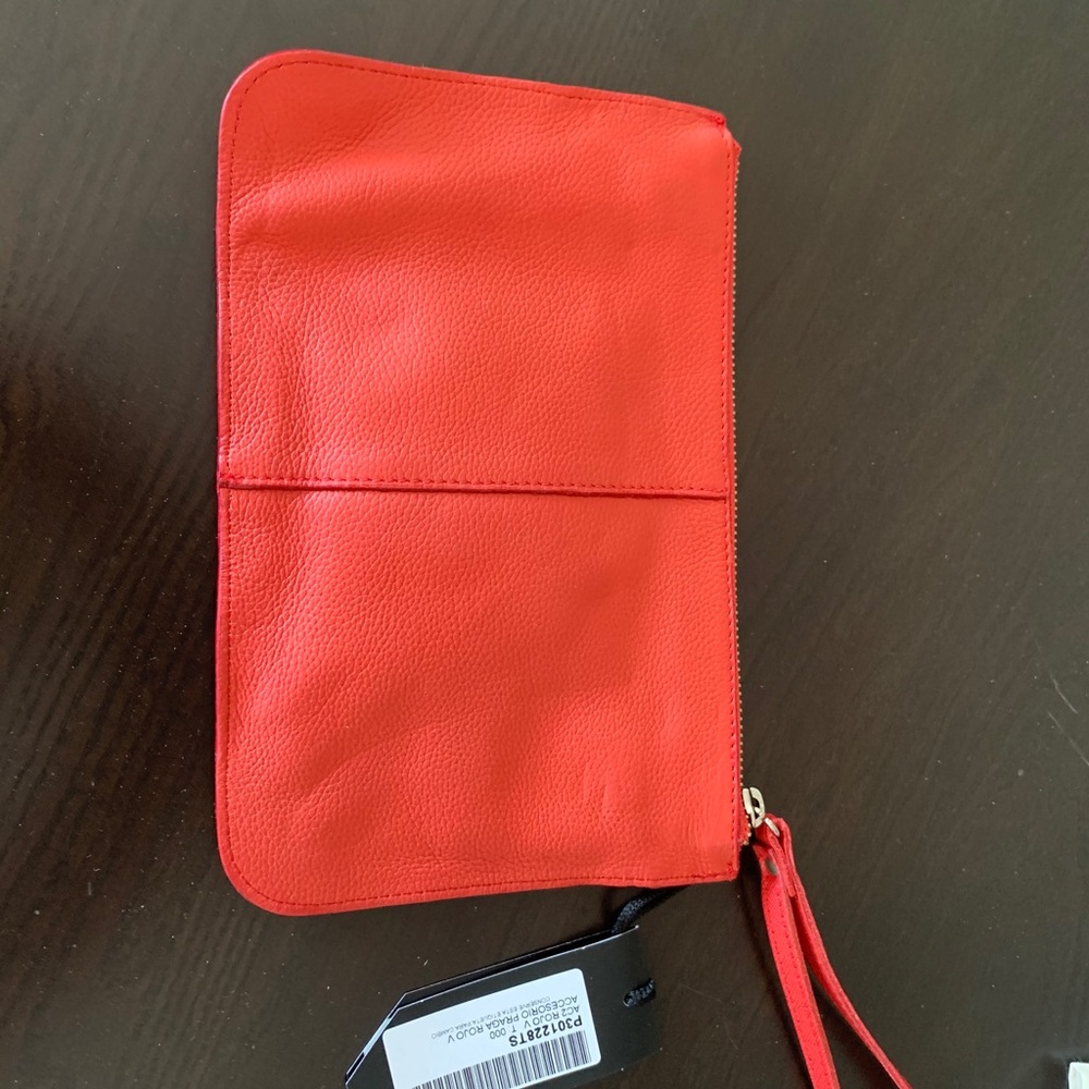 NWT Fancy leather clutch, red. - Picture 2 of 4